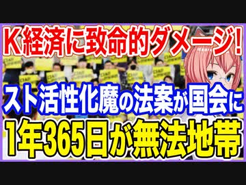 K経済に致命的ダメージ！ストを活性化させる悪魔の法案が国会に提出される！1年365日が無法地帯だ！【2023/05/28】