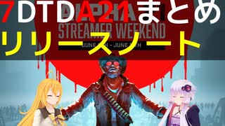 【7 Days to Die】A21 リリースノートまとめ【VOICEROID実況】