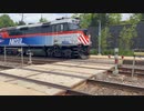 イリノイ州クラレンドンヒルズ、クラレンドンヒルズ横断歩道でのメトラ8409とメトラ182、5/27/23 | Pedestrian Rail Crossing, Clarendon Hills, IL