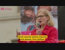 英国のデモ コロナワクチンの深刻な薬害について医師が演説している 「薬害の犠牲者が５百万人以上いるのに、それを無視され、安全で効果があると宣伝され続けている。