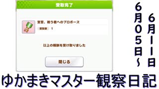 マスター観察日記 ６月５日～６月１１日