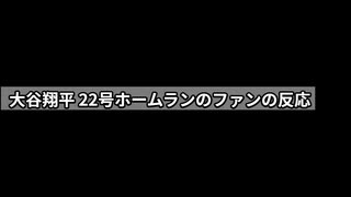 大谷翔平 22号ホームランのファンの反応