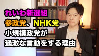 れいわ新選組や参政党、NHK党のような小規模政党が過激な主張をする理由