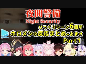 【夜間警備】シリーズ最恐なびっくりシーン6箇所のホロメンの反応比較まとめ Part1