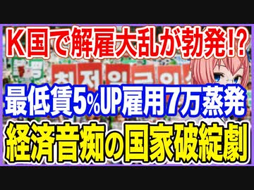 K国で解雇大乱が勃発！？最低賃金5％上がると7万の雇用が蒸発！経済音痴が招く国家破綻劇【2023/07/01】