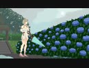 【イラストメイキング】雨上がりと紫陽花【ドット絵】