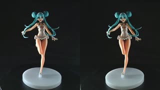 【平行法立体視】初音ミクレーシングVer. レーシングミク2022 Tropical Maid Ver.