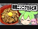 ずんだもんが味噌にんにくカルビ丼を作ってみた