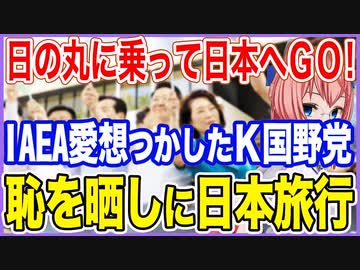 日の丸に乗って日本へGO！IAEAから愛想をつかされたK国野党！恥を晒しに日本旅行！【2023/07/12】