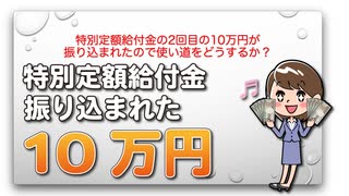 特別定額給付金の2回目の10万円が振り込まれたので使い道をどうするか？