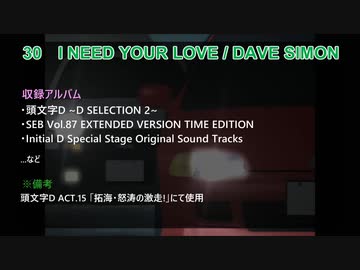 頭文字D First Stage 使用楽曲 アニメ仕様 Part2