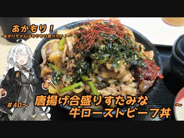 あかもり！#40～唐揚げ合盛りすたみな牛ローストビーフ丼～【伝説のすた丼屋】