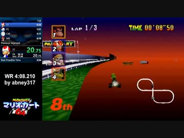 マリオカート64GP SkipsRTA 150cc フラワーカップ 4:07【Fomer WR】