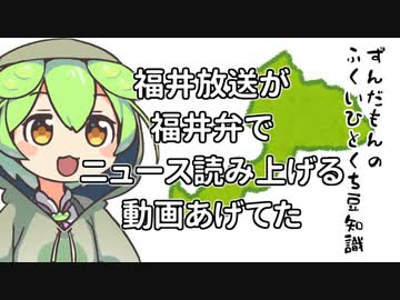 ずんだもん「福井弁の雰囲気、あの動画でわかると思うのだ」
