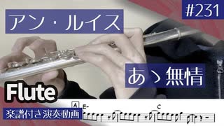 アン・ルイス「あゝ無情」をフルートで演奏 楽譜 コード 付き演奏動画