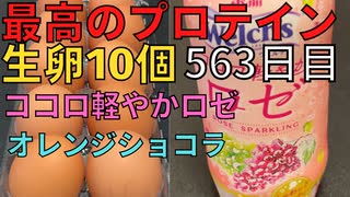 【完全栄養】　生卵10個にココロ軽やかロゼ混ぜたら最高のプロテインが完成しました　オレンジショコラを食レポ563日目