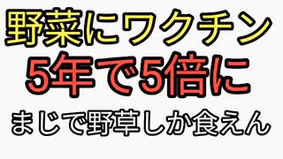 食べるワクチン５年で5倍に。未接種も取りこぼさない。野菜にワクチン注射。危険すぎて何も食べれない。まじで野草しかない。