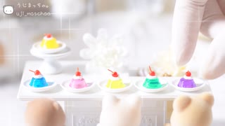 【粘土】ミニチュアのレトロゼリーを作ってみた【100均材料】【ミニチュアフード】DIY Miniature polymer Clay Tutorial