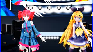 MMD、テト、リン、計2人、で、ウタウ、ショート版