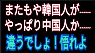 やっぱり韓国人か·····！　また中国人が·····！