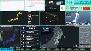 【緊急地震速報（予報）】宮城県沖　最大震度3