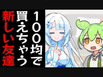 100円ショップで新しい友達を買った雪さんとずんだもん