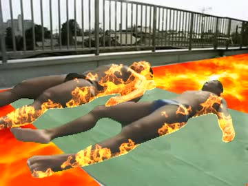 マグマで焼く先輩