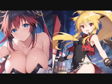 【無限のフロンティアMAD・UNCHAIN∞WORLD】神夜・小牟・KOS-MOSの３人のイラスト１５０COMBO