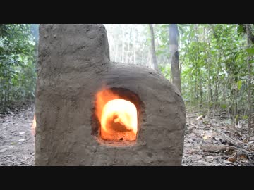 ホモと学ぶ倒炎式窯に挑戦する原住民兄貴.＾)b