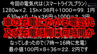 車(プリウスPHV)の充電にかかる電気代