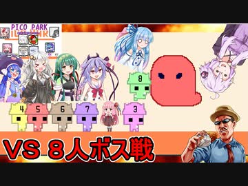 #02【PICO PARK】ふにんがすメンバー８人で何処かで見た事ある敵達と対峙！【VOICEROID実況プレイ】