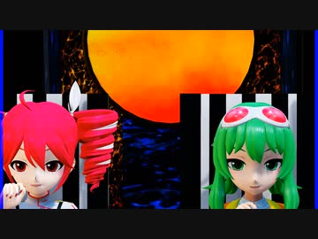 MMD、テト、ミク、計2人、で、こころなし