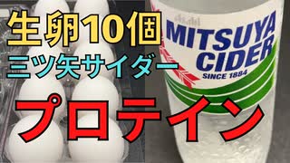 【完全栄養】　生卵10個に三ツ矢サイダー混ぜたら最高のプロテインが完成しました　カップヌードルPRO 高たんぱく&低糖質 シーフードヌードルを食レポ602日目