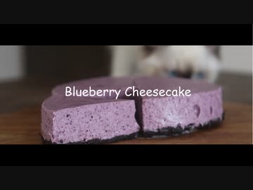 ブルーベリーチーズケーキを作って食べる