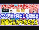 ソウルがもっとも住みにくい！アジア圏で突出して物価が高いことが判明！国産なんかやめちまえ！【2023/09/13】