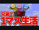 1マスしかない世界で兄弟と1匹で生活【マイクラ/まいくら】