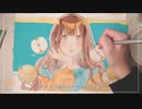 【透明水彩】梨□【イラストメイキング】