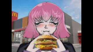 ビッグマックを食べるハマーン様(OL)