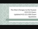 The Main Changes to the Huawei H13-211 Exam: Updated H13-211-ENU Exam Questions