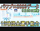 【パワプロ2023】12球団全選手能力データver.1.12【eBASEBALLパワフルプロ野球2022 09/28パワプロアプデ】