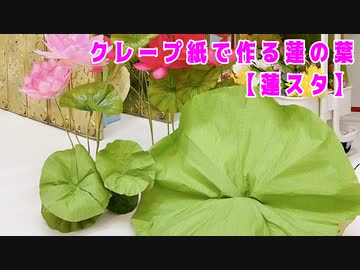 【2倍速】クレープ紙で作る蓮の葉【蓮スタ】