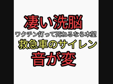 凄い洗脳。ワクチン打って死ねるなら本望。救急車のサイレン音が変