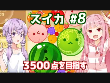 琴葉茜と結月ゆかりと3500点行かないと服が破ける戦い【スイカゲーム】