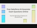 Free Salesforce AI Associate Exam Questions Online - Check the High Quality of Dumps