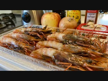 【夢グループ】大量の赤海老で、エビキムチをつくる。