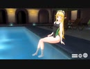【COM3D2】金髪ポニテ競泳水着エルフメイドさんがプールサイドでパチャパチャしてるだけ