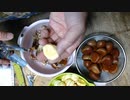 クリの皮をむく