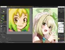 1時間くらいで流星3規格の擬人化リーフィアの顔グラを作る