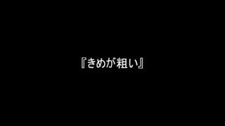 お題184『きめが粗い』