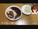 カツカレーをパクパクですわ